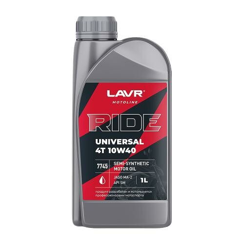 Моторное масло Lavr Moto Ride Universal 4T 10W40 SM 1 л