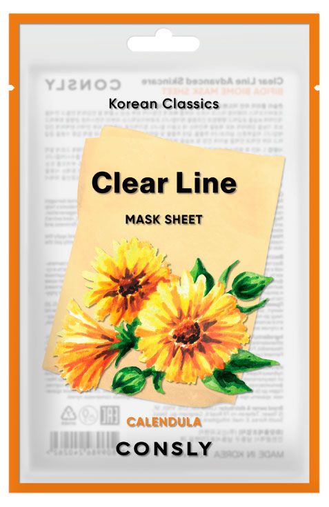 

Маска тканевая для лица Consly Clear Line с экстрактом календулы 25 г