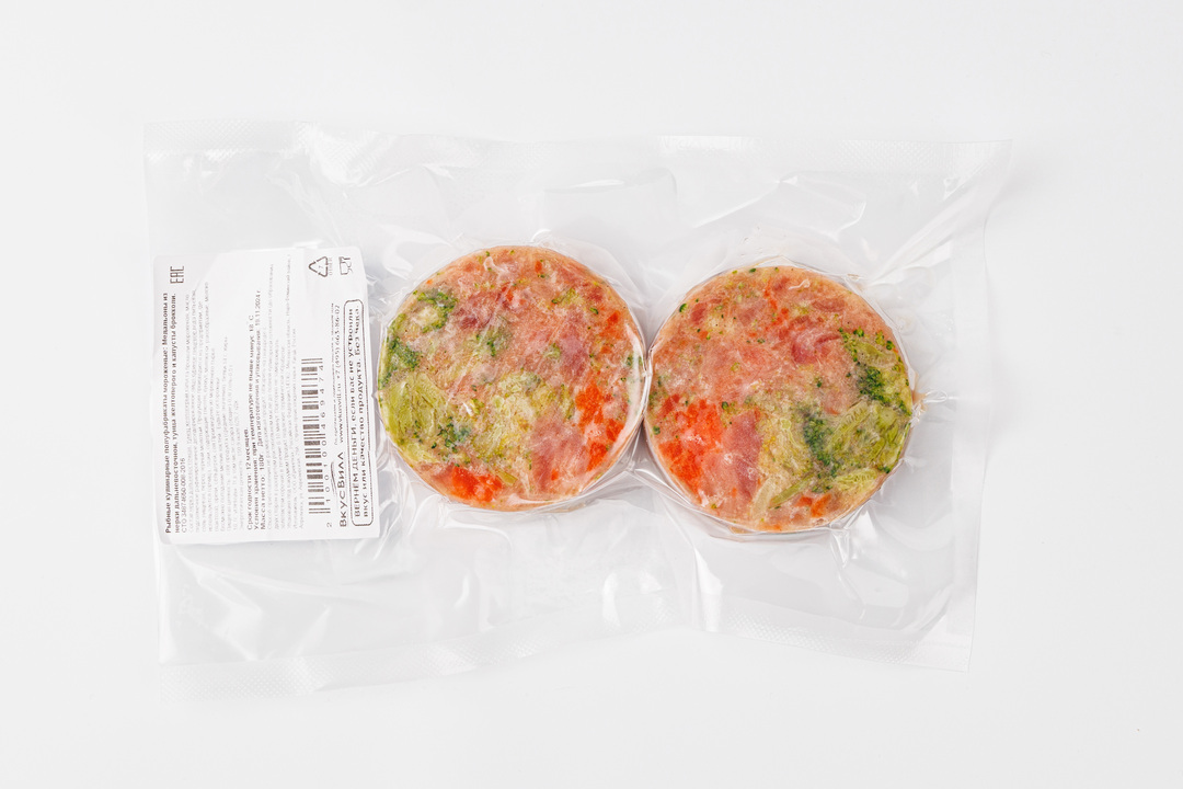 

Медальоны из нерки тунца и брокколи замороженные 180 г