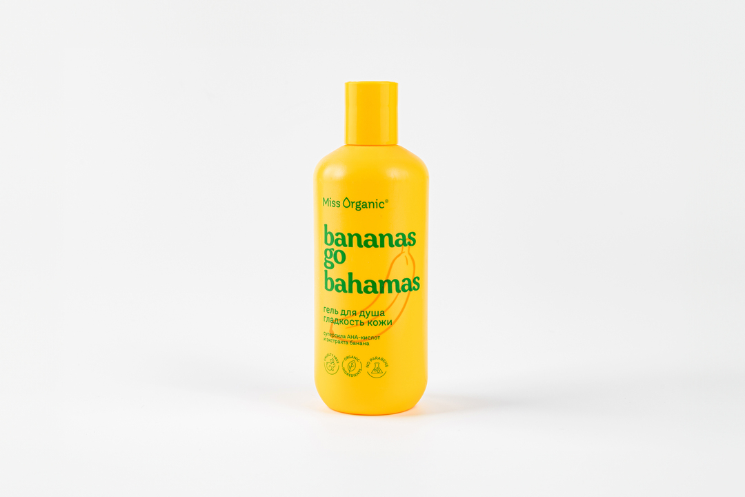 

Гель для душа Miss Organic гладкость кожи с Aha-кислотами и экстрактом банана 290 мл
