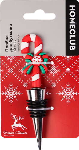 

Пробка для бутылки Homeclub Xmas, алюминий, резина, в ассортименте