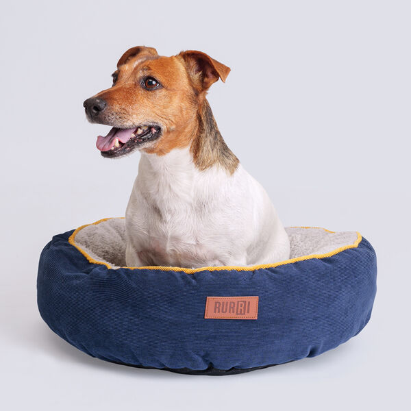 Лежак круглый Rurri для собак и кошек 50 см синий