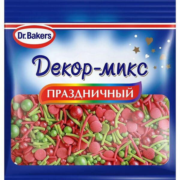 Посыпка кондитерская Dr.Bakers Декор-микс Праздничный 10 г