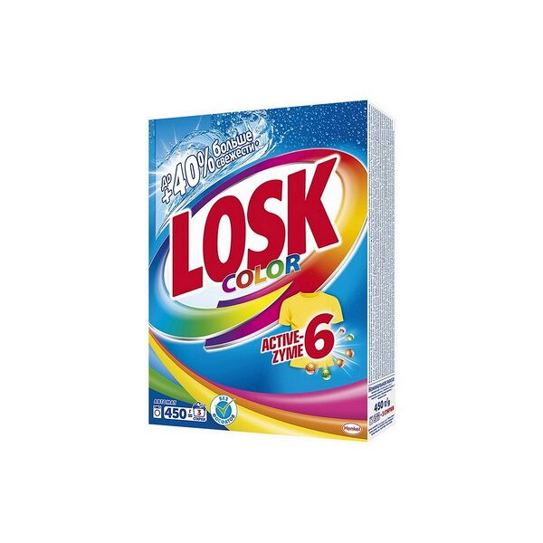 Средство моющее синтетическое Лоск Колор 3 стирки 450 г автомат Losk колор Интенсив 450 гр