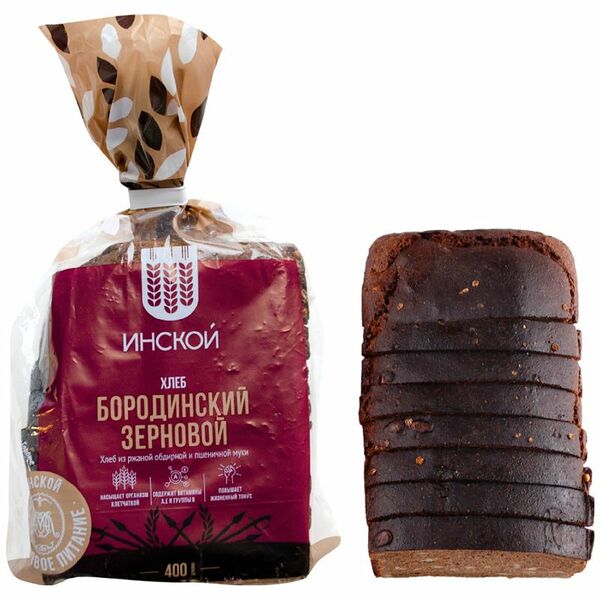Хлеб Инской Бородинский зерновой нарезанный 400 г