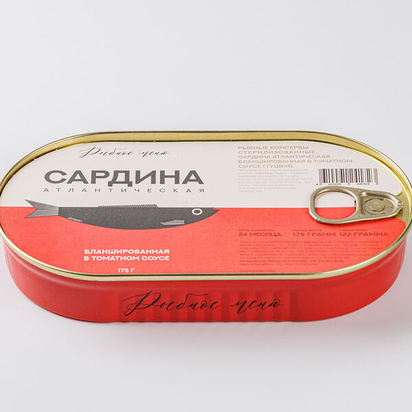 Сардина Рыбное меню тушки бланшированные в томате 175 г