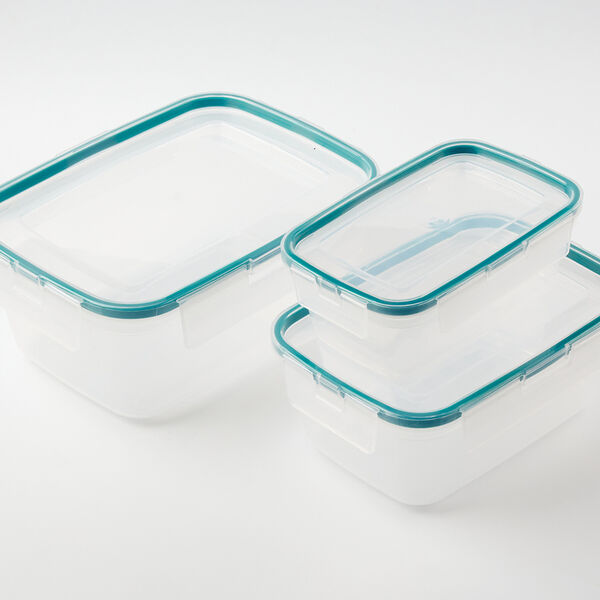 Комплект контейнеров прямоугольных герметичных (0,35 л + 0,75 л + 1,3 л) с защелками