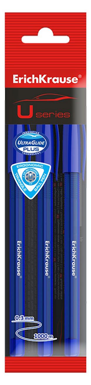 

Набор шариковых ручек ErichKrause Original Stick 0.3 мм, синий, 3 шт