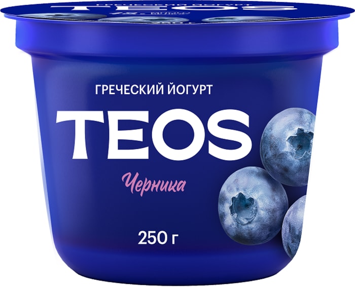 

Йогурт Teos Греческий с черникой 2% 250 г