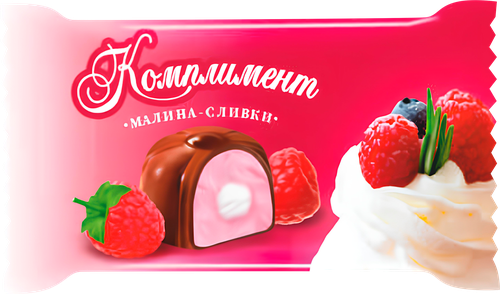 

Конфеты Сибирская Белочка Комплимент глазированные со вкусом малины и сливок вес