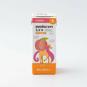 Биойогурт детский питьевой с персиком 2,5% 210 г