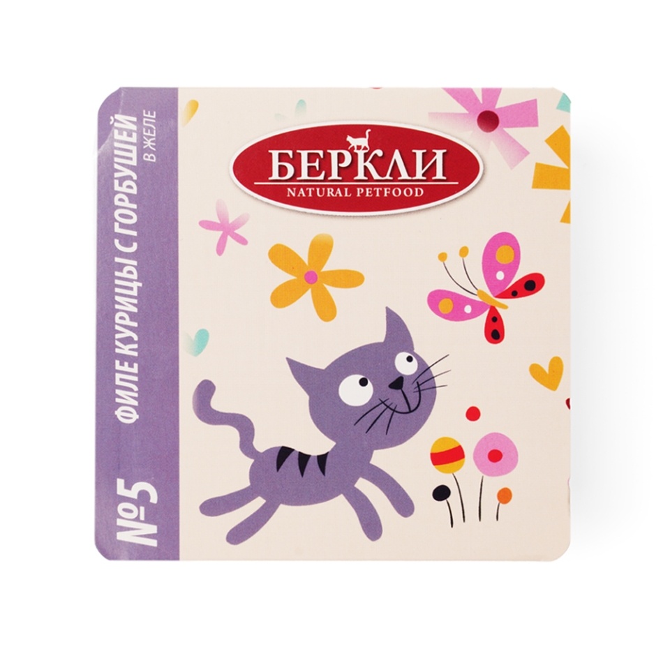 

Влажный корм для кошек Berkley Филе курицы с горбушей в желе ламистер 100 г