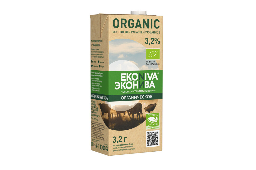 

Молоко ультрапастеризованное ЭкоНива Organic 3.2% 1 л
