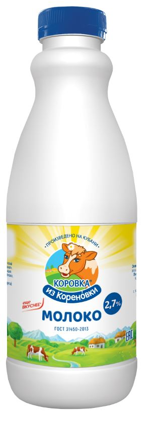 

Молоко пастеризованное Коровка из Кореновки 2.7% 900 мл