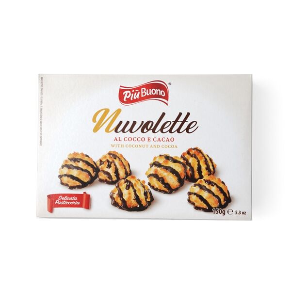 Печенье Piu Buono Nuvolette с кокосом и шоколадом 150 г