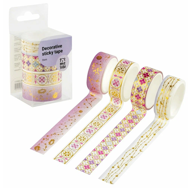 Набор клейких лент MESHU Stars, 4шт