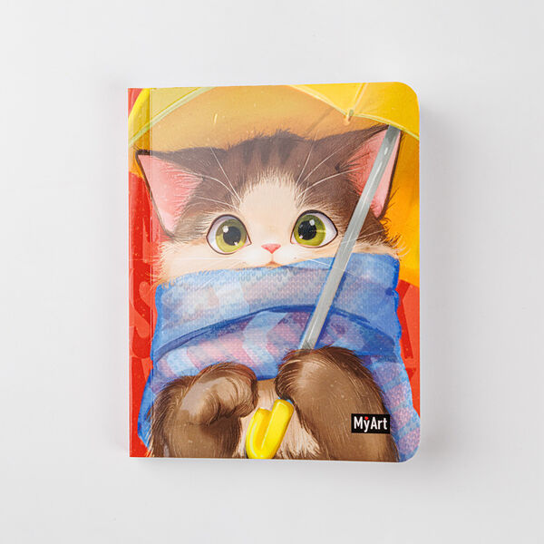 Скетчбук маленький Котик под зонтом