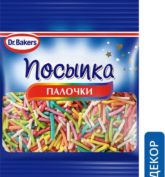 Посыпка Dr.Bakers Палочки цветная 10г