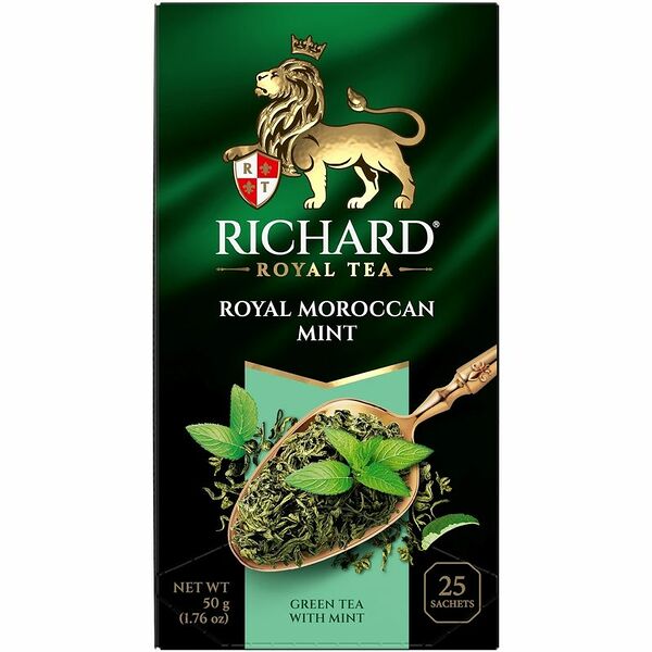 Чай Richard Royal Moroccan Mint зеленый байховый с мятой, 25х2г