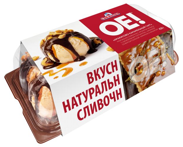 

Мороженое ОЕ! Арахисово-карамельный тарт сливочное, 450 г