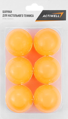 

Шарики для настольного тенниса, оранжевые, 6 шт.