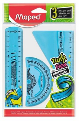 Набор геометрический Maped Twist'n Flex (линейка 15 см, угольник, транспортир), в ассортименте