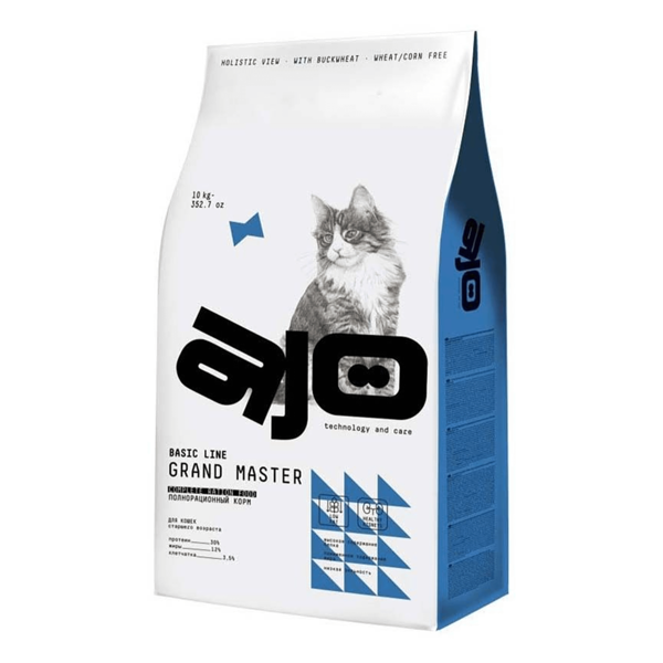 Сухой корм AJO Grand Master с курицей для кошек старшего возраста 1.5 кг