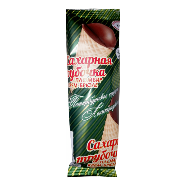 Мороженое Питерское Пломбир крем-брюле в вафельном рожке с шоколадной глазурью 70 г