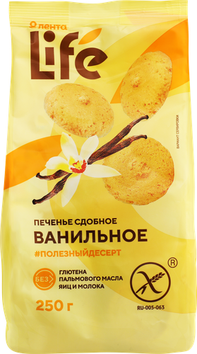 

Печенье безглютеновое Лента Life Ванильное, сдобное 250 г