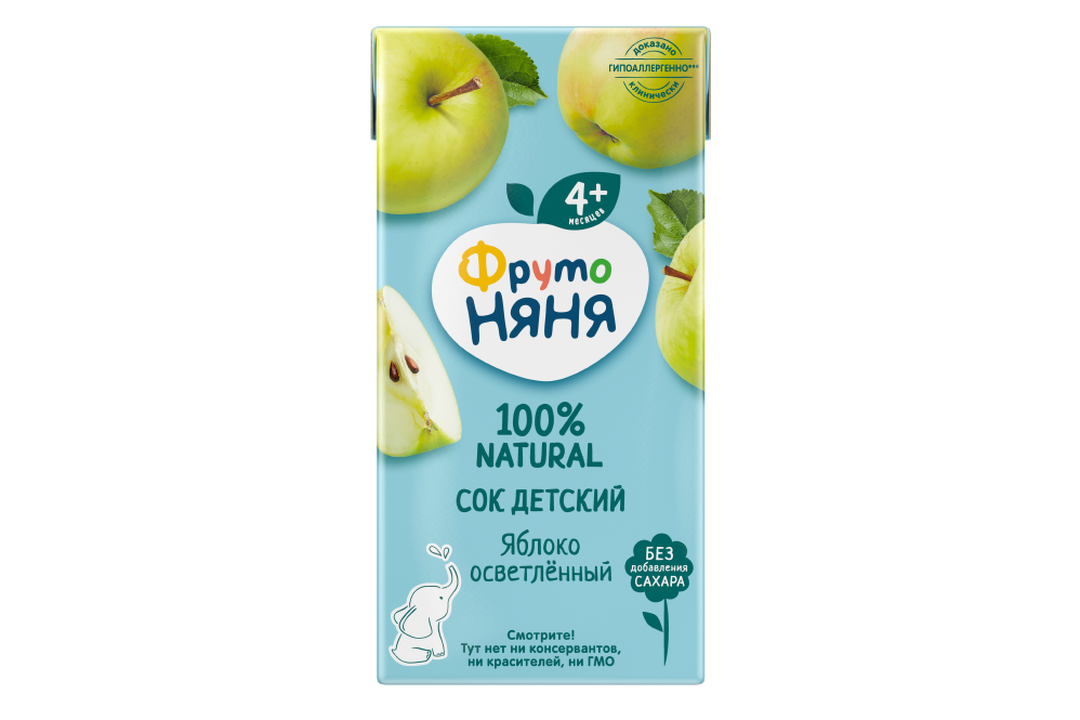

Сок детский ФрутоНяня Яблоко осветленный с 4-х месяцев 200 мл