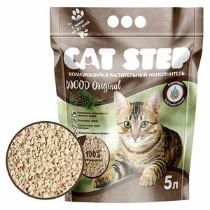 Cat Step Wood Original наполнитель древесный комкующийся 5л