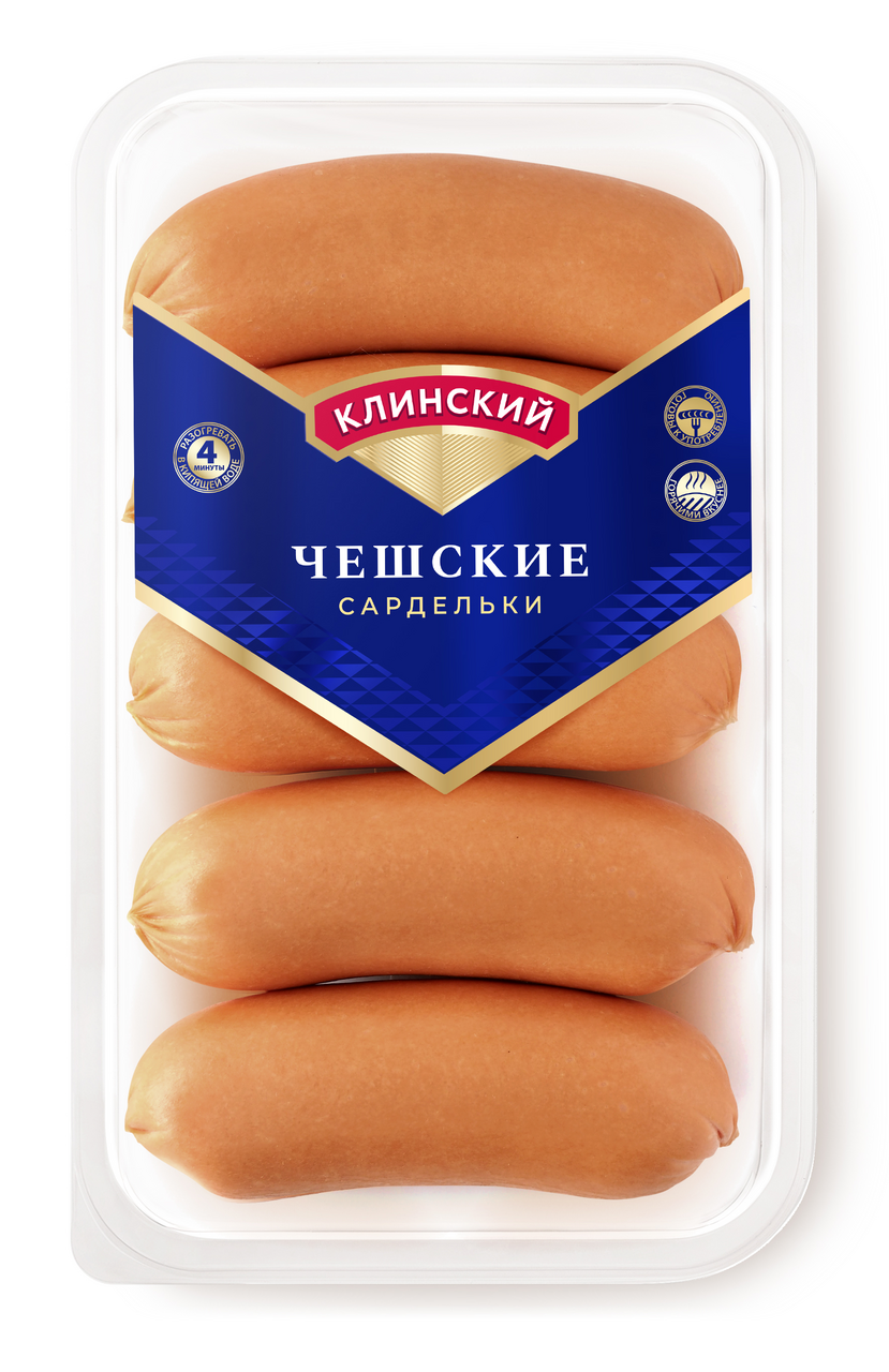 

Сардельки варёные Клинский МК Чешские категории Б вес