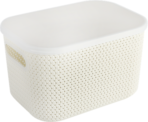 

Корзина для хранения Homeclub Knit 25.5х18х16 см, с крышкой, пластик