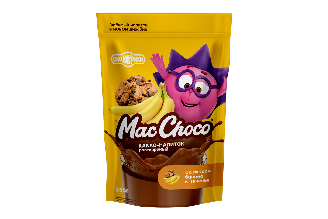

Какао-напиток MacChoco со вкусом банан-печенье растворимый, 235 г