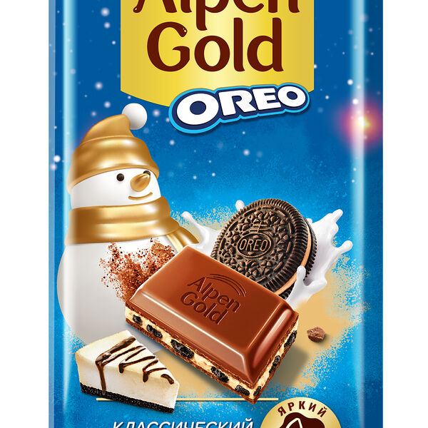 Шоколад молочный Alpen Gold Классический Чизкейк и кусочками печенья Oreo, 85 г