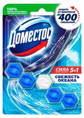Туалетный блок для унитаза Доместос Мощность 5 (Power 5) Свежесть океана 55 г