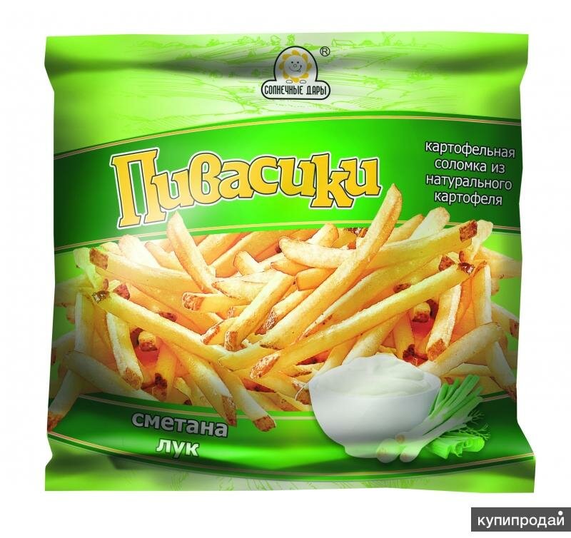 

Картофель хрустящий Солнечные Дары Пивасики со вкусом сметаны с луком, соломка, 40 г