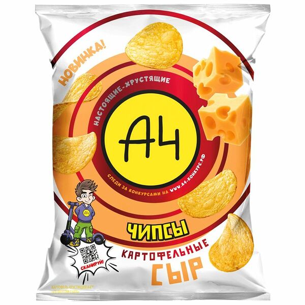 Чипсы А4 картофельные вкус сыр 50 г