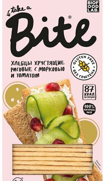 Хлебцы хрустящие рисовые Take a Bite с морковью и томатом 150 г