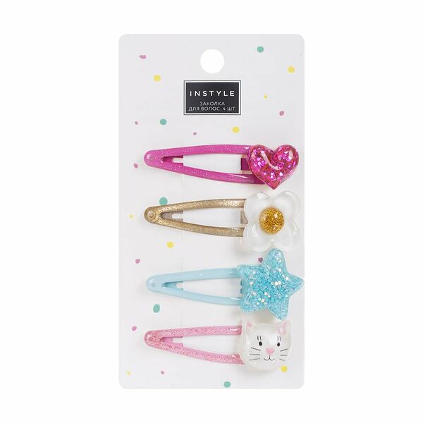 Заколка для волос, INSTYLE, 4 шт., в ассортименте