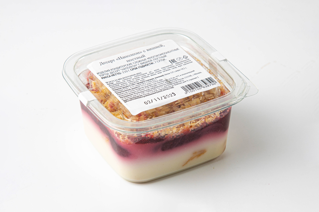 

Десерт ВкусВилл Наполеон с вишней постный 150 г