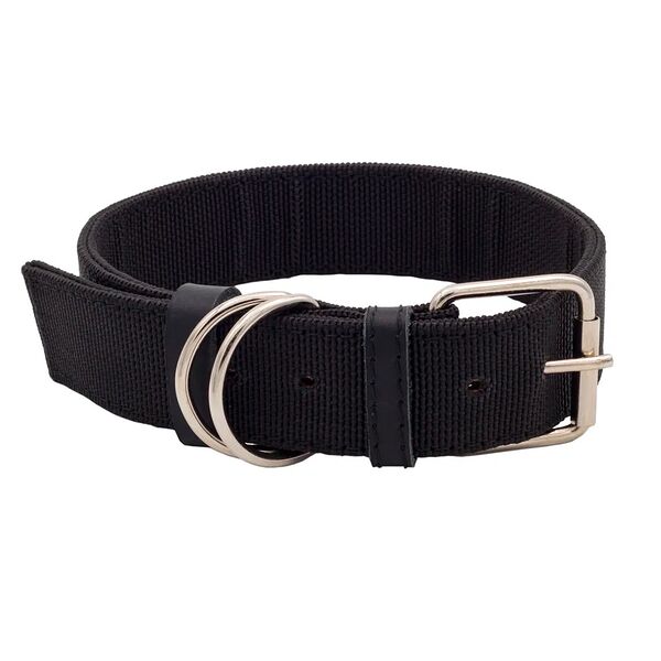 Ошейник для собак капроновый, обхват шеи 46-54 см, ширина 3 см, черный