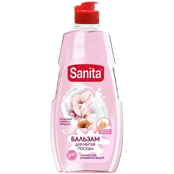 Бальзам для мытья посуды Sanita Pure Миндаль и Японская Сакура 450 мл