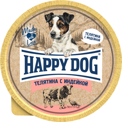 

Корм консервированный для собак HAPPY DOG HD Natur Line Телятина с индейкой паштет, 125г