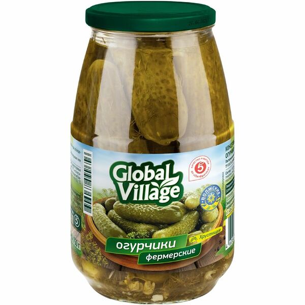 Огурцы Global Village хрустящие Фермерские 1.5 кг
