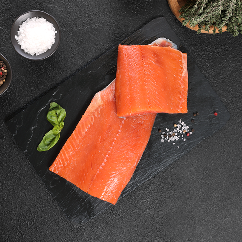 

Форель Лента Fresh радужная слабосоленая филе-кусок на коже вес