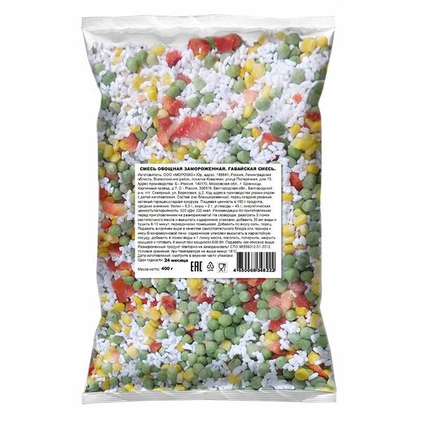 Смесь овощная Морозко Гавайская замороженная 400 г