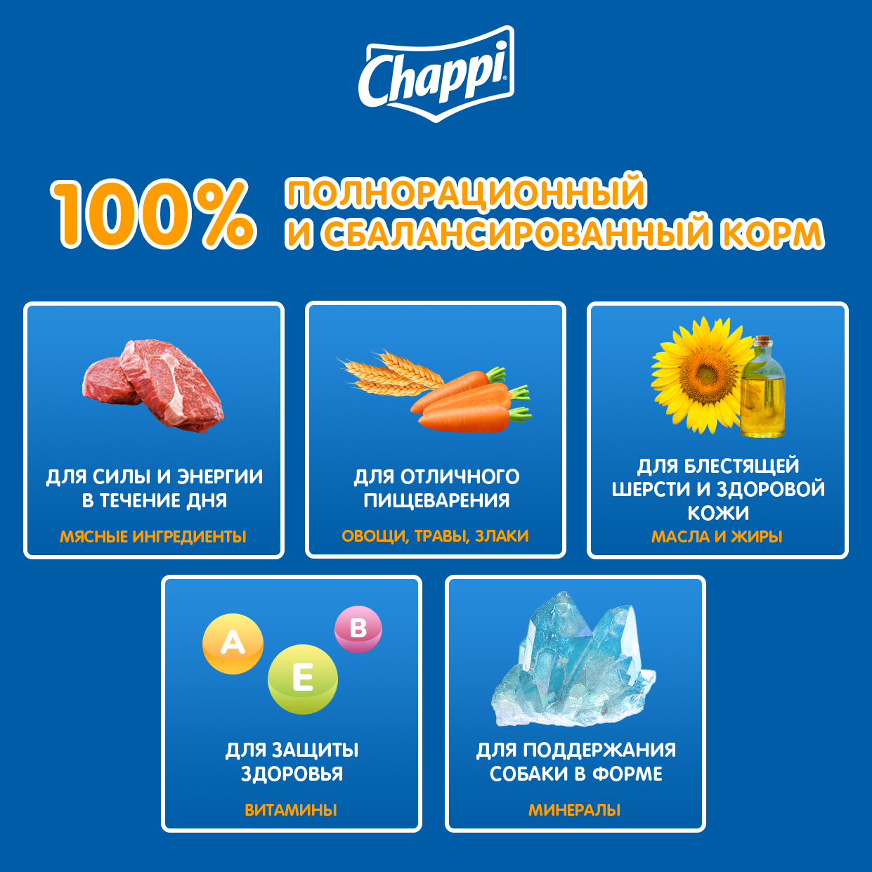 

Сухой корм для собак Chappi Мясное изобилие 15 кг