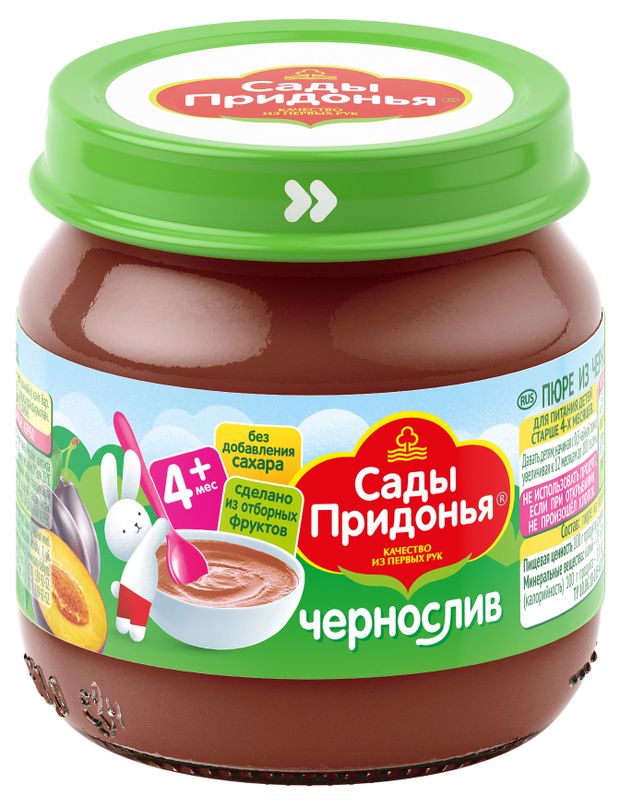 

Пюре фруктовое Сады Придонья чернослив с 4 месяцев 80 г