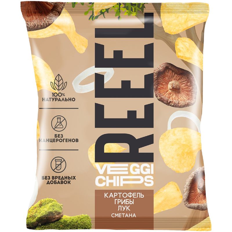 

Чипсы овощные Reeel картофель, грибы, лук, сметана 30 г